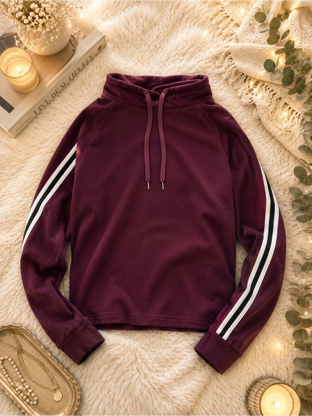 rue21 Deep Plum Hoodie with Drawstrings